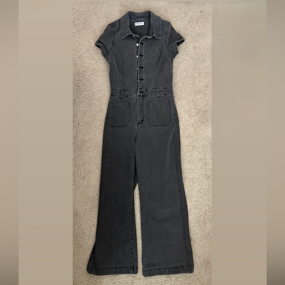 Free People Rolla’s Black Denim Jumpsuit